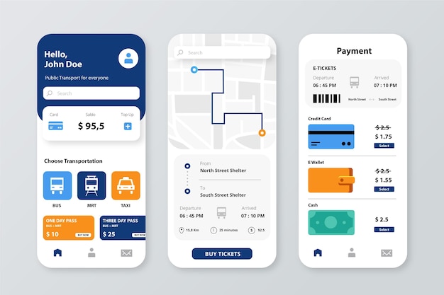 Smartphone app for public transport template
