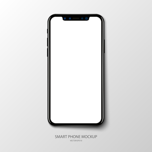 Smartphone application screen mockup on grey baclground