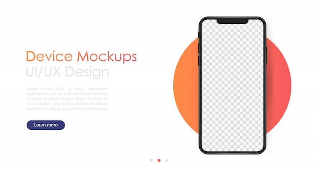 Smartphone blank screen, phone mockup.