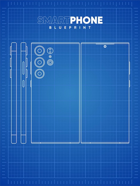 SmartPhone BluePrint samsung s23 Blue ilustration