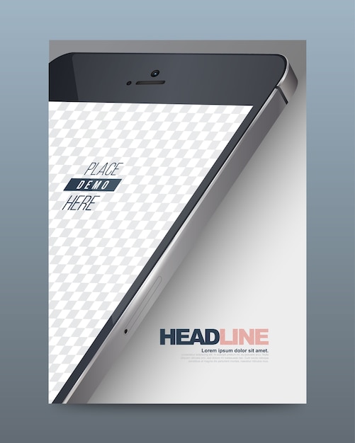 Smartphone brochure flyer design template  