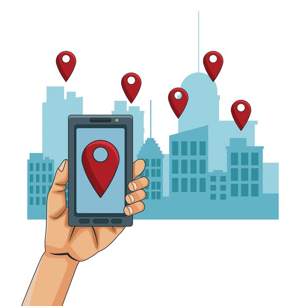 Vector smartphone gps location