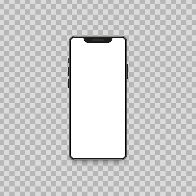 Vector smartphone interface with blank screen 3d illustration