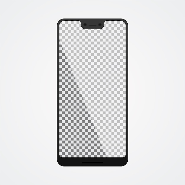 Smartphone Mock Up with blank Screen on White 