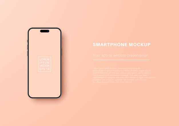Vector smartphone mockup design for your app presentation phone blank screen with space for text vector