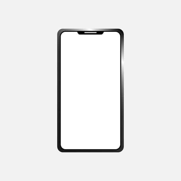 Vector smartphone mockup frameless blank screen frameless design