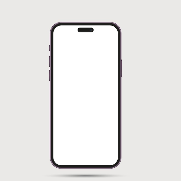 Smartphone mockup with blank screen isolated on gray background Vector illustration