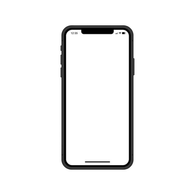 Smartphone New iPhone 13 Pro Max iPhone 13 Pro Flat white smartphone mockup Vector illustration