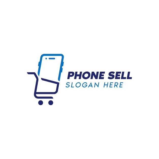 Vector smartphone or phone and cart logo