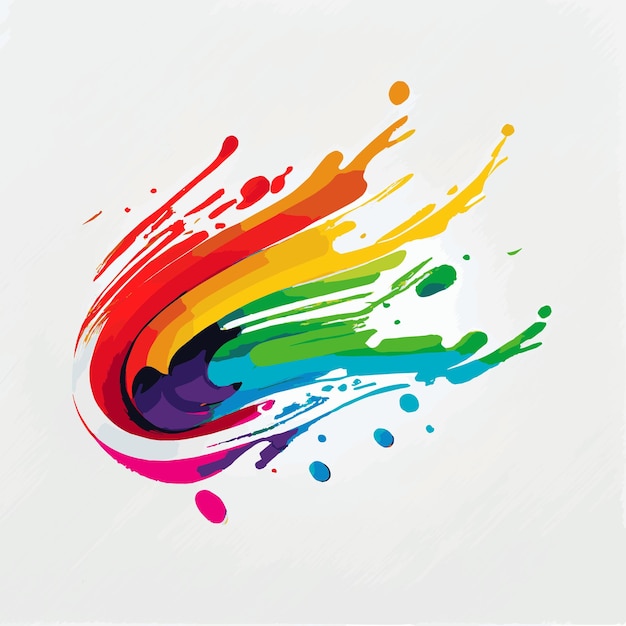 Smears stains of colored paint on a white background multicolored colors rainbow Vector