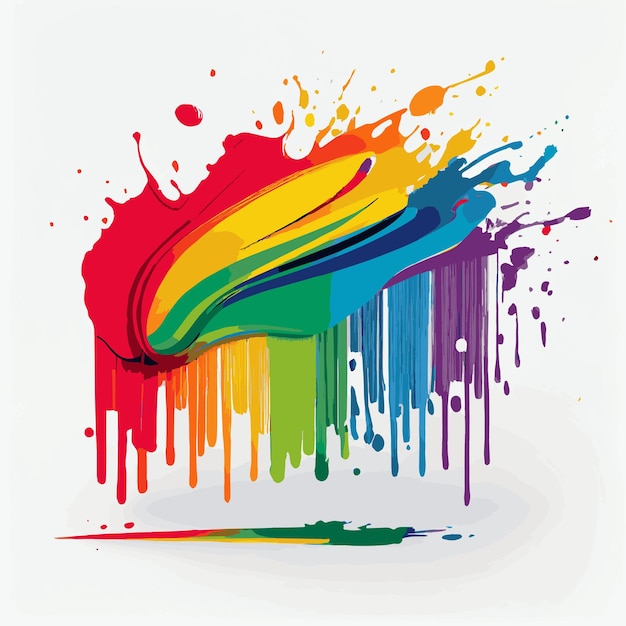 Smears stains of colored paint on a white background multicolored colors rainbow Vector