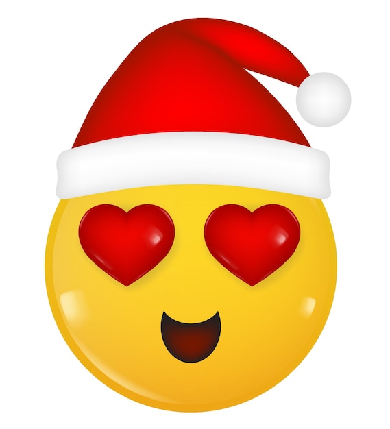 Smiling Face With Hearts Love Emoji Yellow glossy 3d emotion Happy New Year