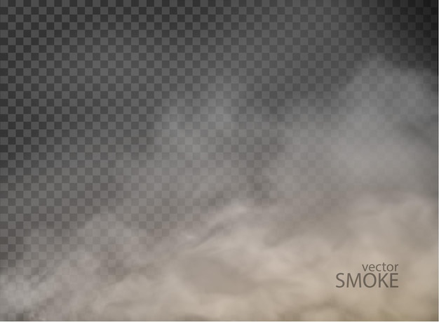 Smoke with fog flame isolated on transparent background