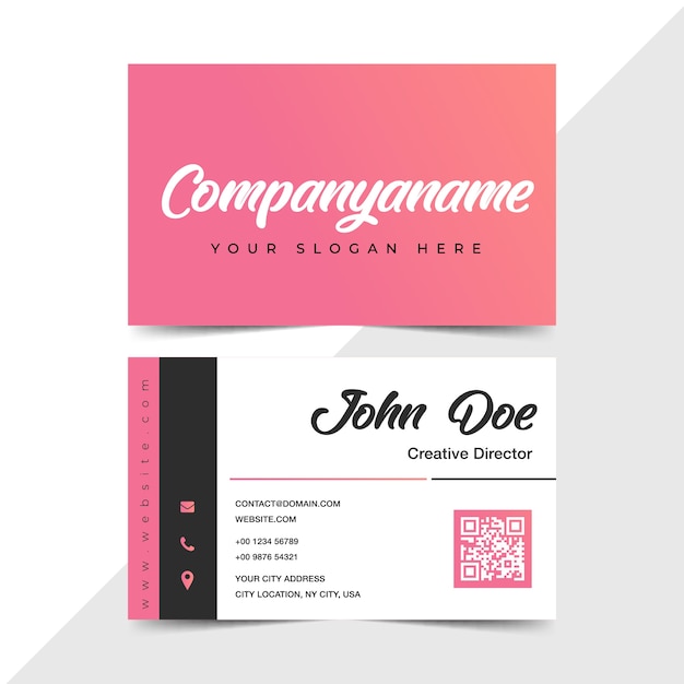 Smooth Design Business Card in pink