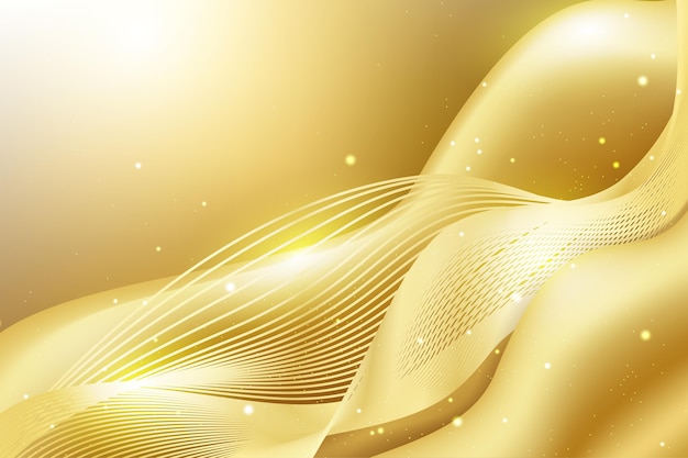 Vector smooth golden wave background theme