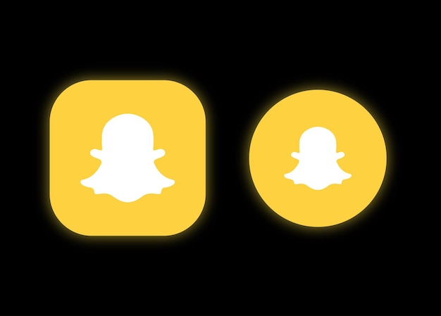 Vector snapchat icons illustration in black background