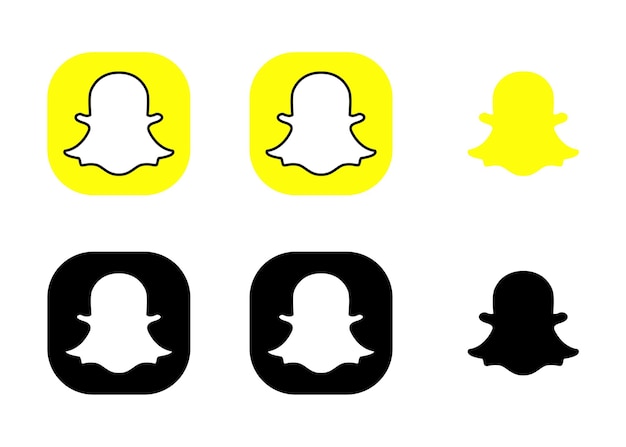 Vector snapchat social network logos editorial social network snapchat logos isolated snapchat icons vector icons