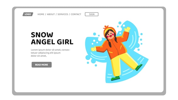 Snow angel girl vector