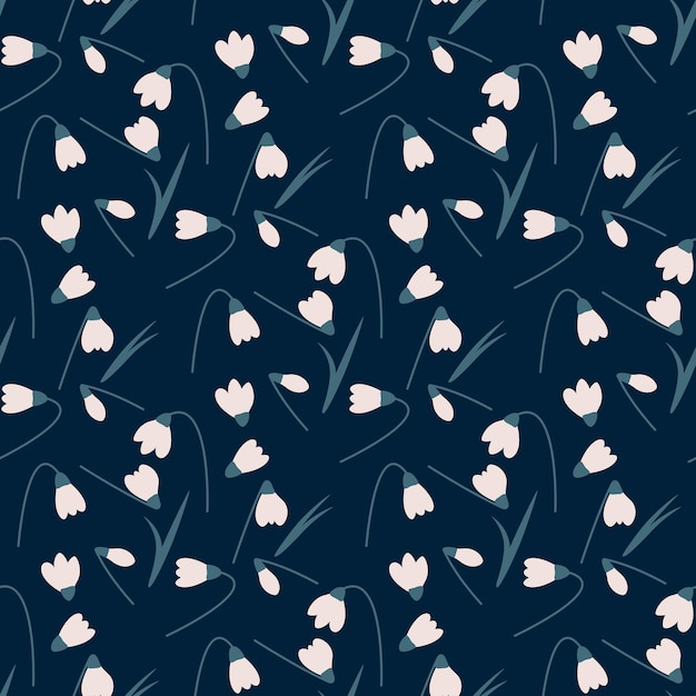 Snowdrop flowers pattern