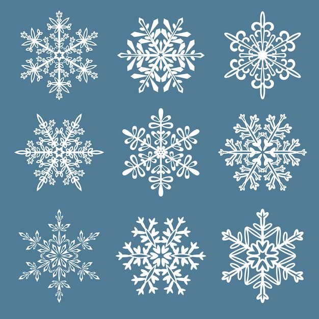 Vector snowflake set vector illustration