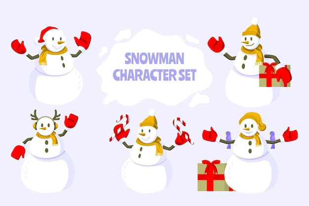 Snowman character set -  Winrter Character