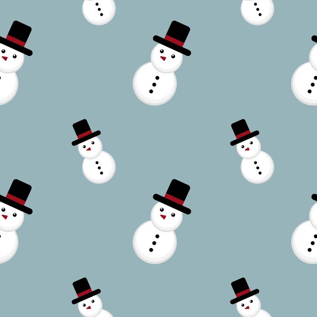 Snowman seamless pattern vector