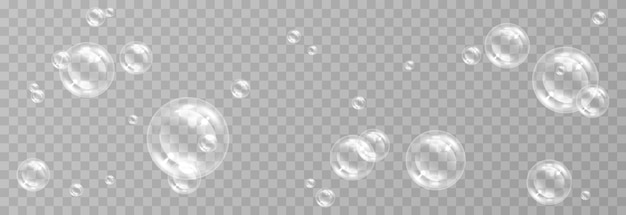 Vector soap bubbles on an isolated transparent background soap bubbles png soap detergent shampoo