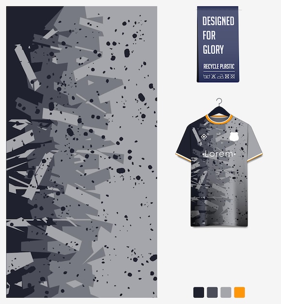 Soccer jersey fabric pattern design Abstract pattern on gray background