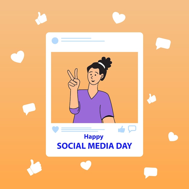 Vector social media day vector illustration