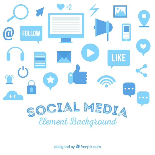 Social media elements background