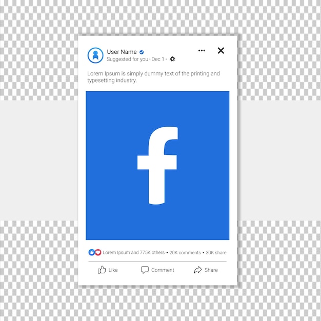 Vector social media facebook post template mockup