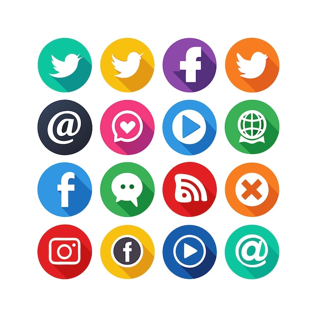 Social media iconen concept vector set