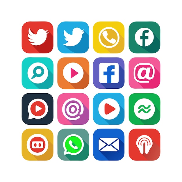 Social media iconen concept vector set