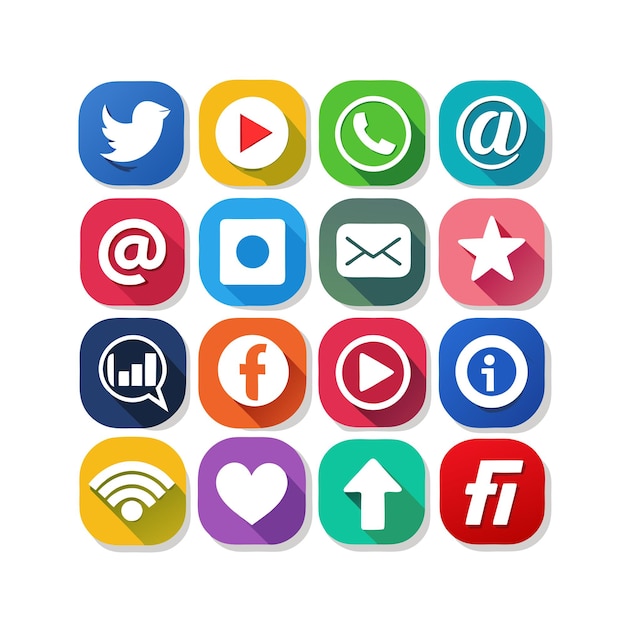 Social media iconen concept vector set