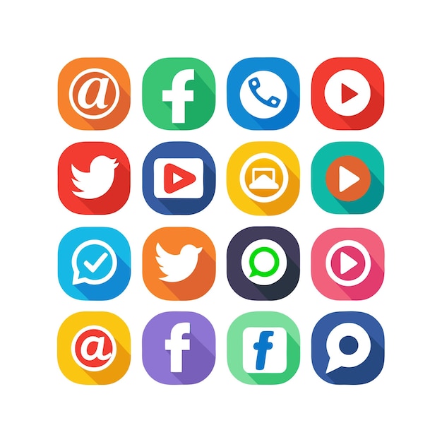 Social media iconen concept vector set