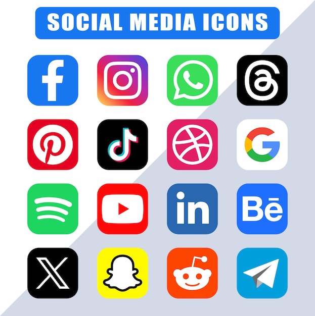 Vector social media icons logo symbol set