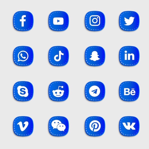 Vector social media icons pack