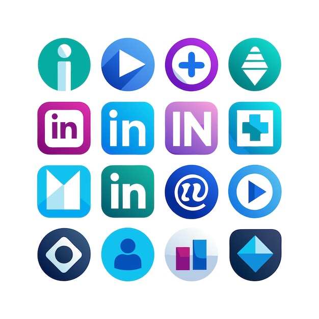 Vector social media icons set concept