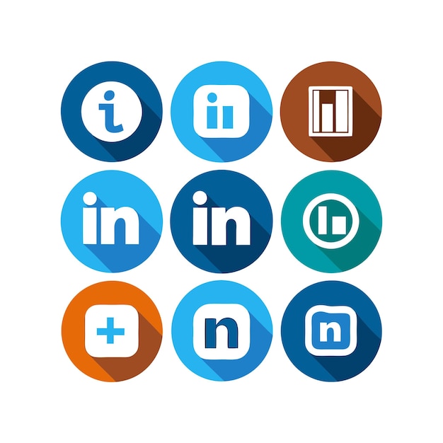 Vector social media icons set concept