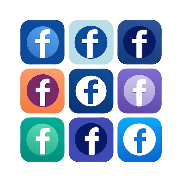 Vector social media icons set concept