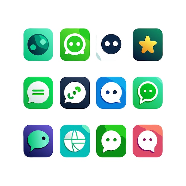 Vector social media icons set concept