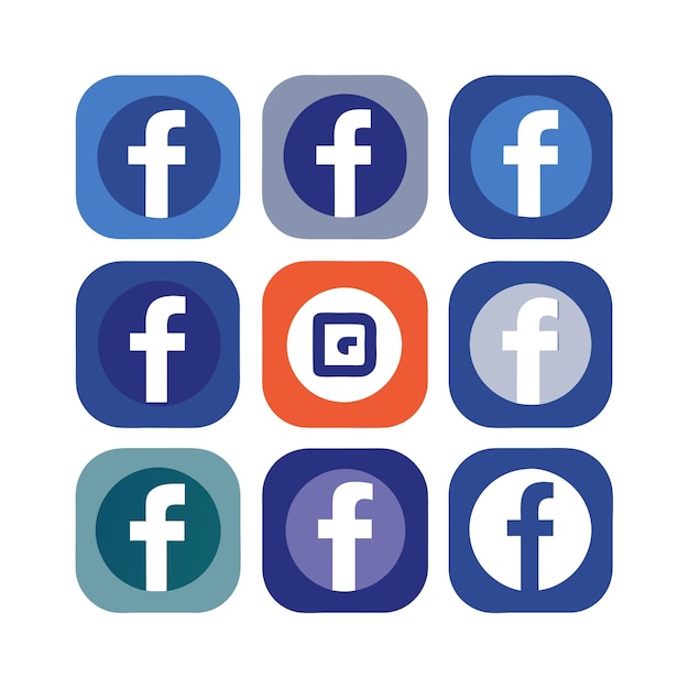 Vector social media icons set concept