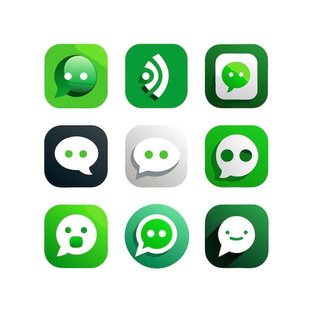 Vector social media icons set concept