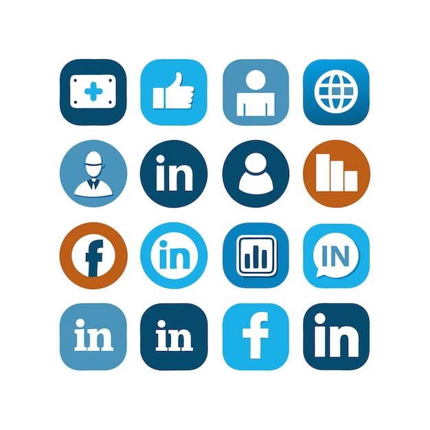 Vector social media icons set concept