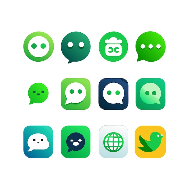 Vector social media icons set concept