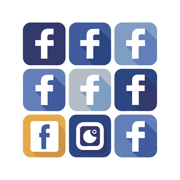 Vector social media icons set concept