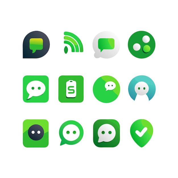 Vector social media icons set concept