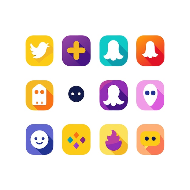 Vector social media icons set concept