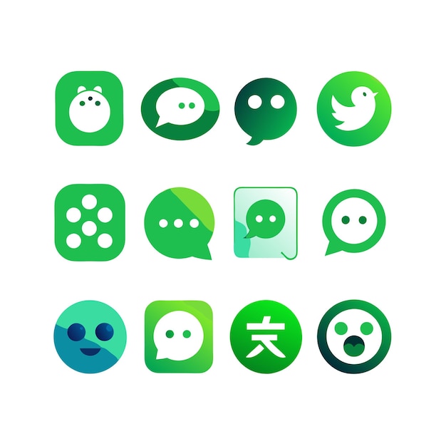 Vector social media icons set concept