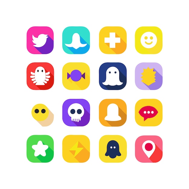 Vector social media icons set concept